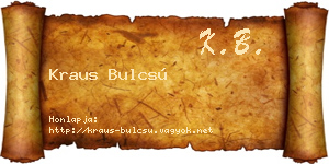 Kraus Bulcsú névjegykártya